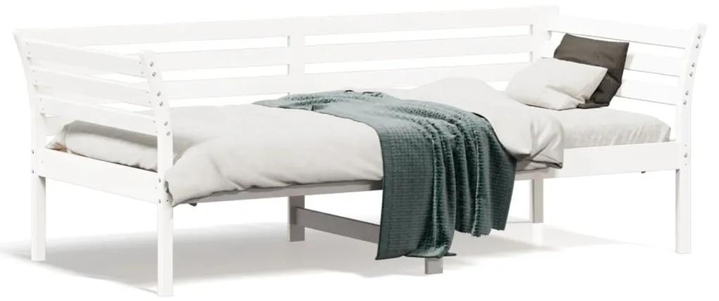 Καναπές Κρεβάτι Λευκός75x190 εκ. από Μασίφ Ξύλο Πεύκου