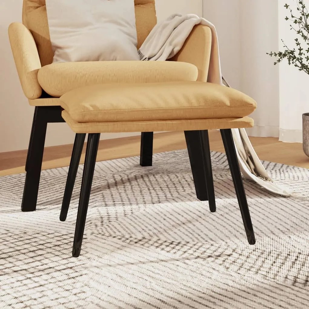 vidaXL Υποπόδιο Κρεμ 45 x 30 x 39 εκ. από Ύφασμα Μικροϊνών