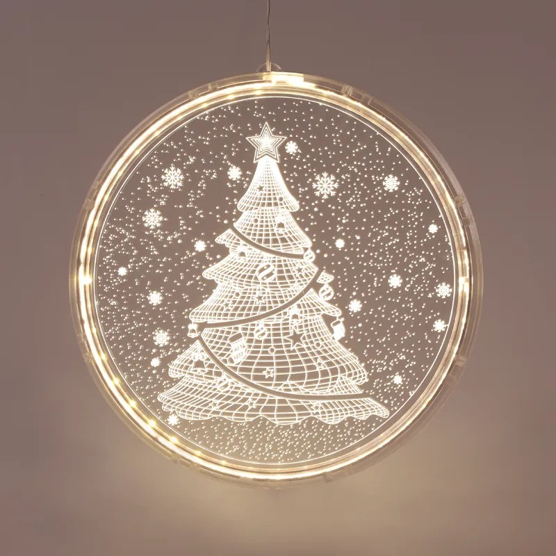 "3D ACRYLIC CHRISTMAS TREE", 24 WW LED ΣΤΑΘ. IP20  21X21.6CM, USB ΚΑΛ. ΤΡΟΦΟΔ.  ACA X08241259