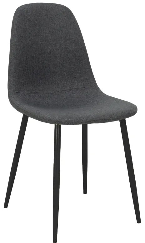Καρέκλα Bella pakoworld ανθρακί ύφασμα-πόδι μαύρο μέταλλο 43x52x88εκ
