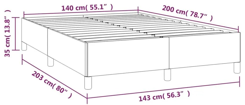 Σκελετός Κρεβατιού Χωρίς Στρώμα Αν. Γκρι 140x200 εκ.Υφασμάτινο - Γκρι