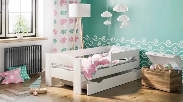 Κρεβάτι μονό με Προστατευτικό  Sadas  White  80x180cm  BC60060W BabyCute (Δώρο το Στρώμα)