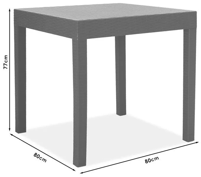 Τραπέζι Gabi PP χρώμα μαύρο 80x80x77εκ 80x80x77 εκ.