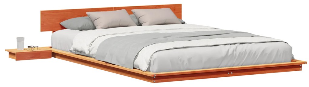 vidaXL Σκελετός Κρεβατιού Καφέ 150 x 200 cm ξύλο