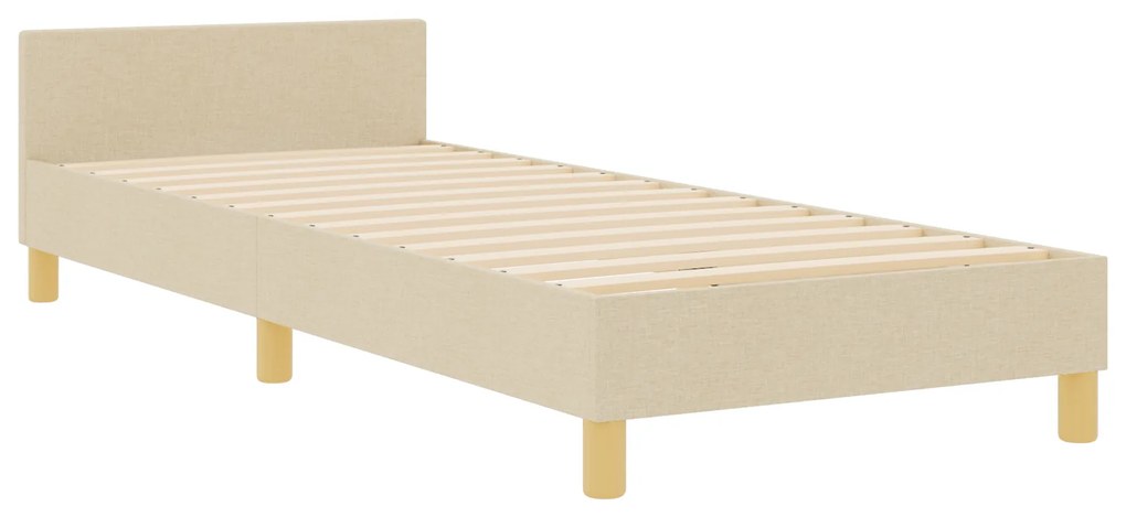vidaXL Κρεβάτι Κρεμ 100x200 cm Υφασμάτινο