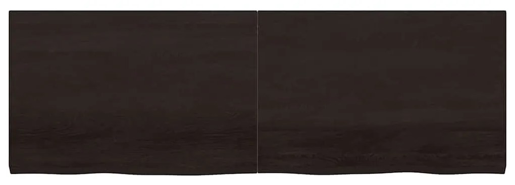 vidaXL Επιφάνεια Τραπεζιού Σκούρο Καφέ 180x60x(2-4)εκ Επεξ. Μασίφ Δρυς