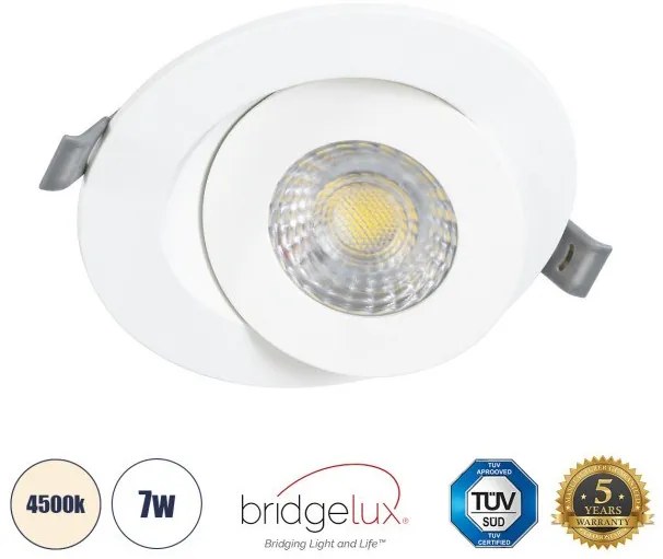 Χωνευτό LED Κινούμενο Spot Downlight Φυσικό Λευκό / Λευκό LEXIS JOINT 60990 Globostar-60990-Λευκό 60990