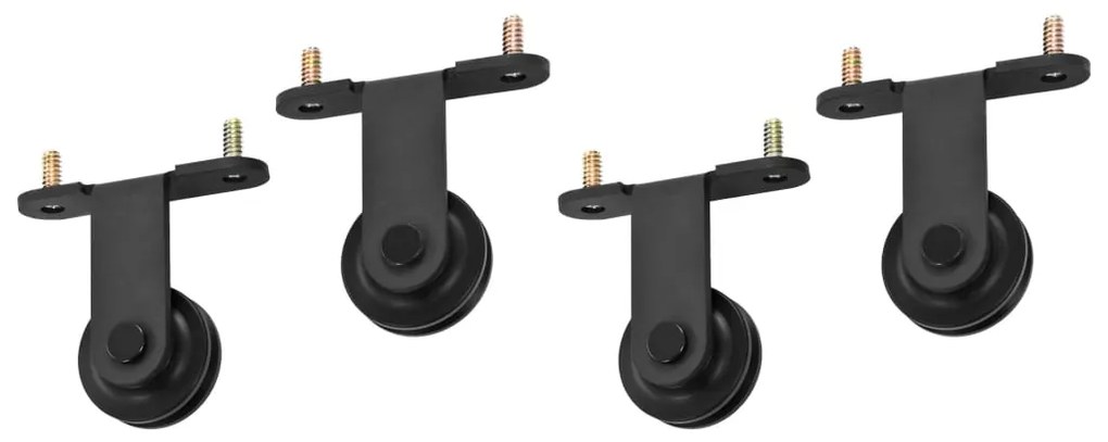 vidaXL Μηχανισμοί Συρόμενης Μεσόπορτας 2 τεμ. Μαύροι 200 εκ. Ατσάλινοι