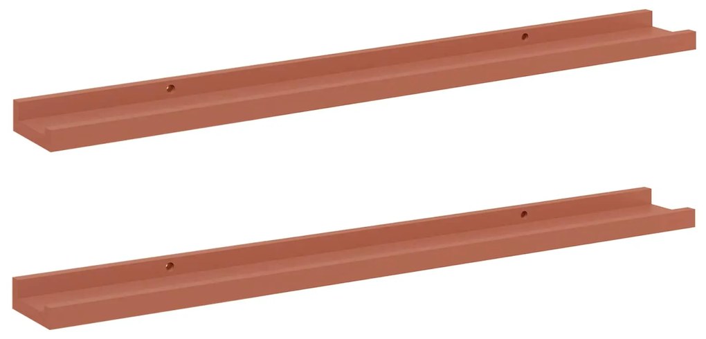 vidaXL Ράφι Τοίχου 2 pcs Κόκκινο 80 x 9 x 3 cm Επεξεργασμένο ξύλο