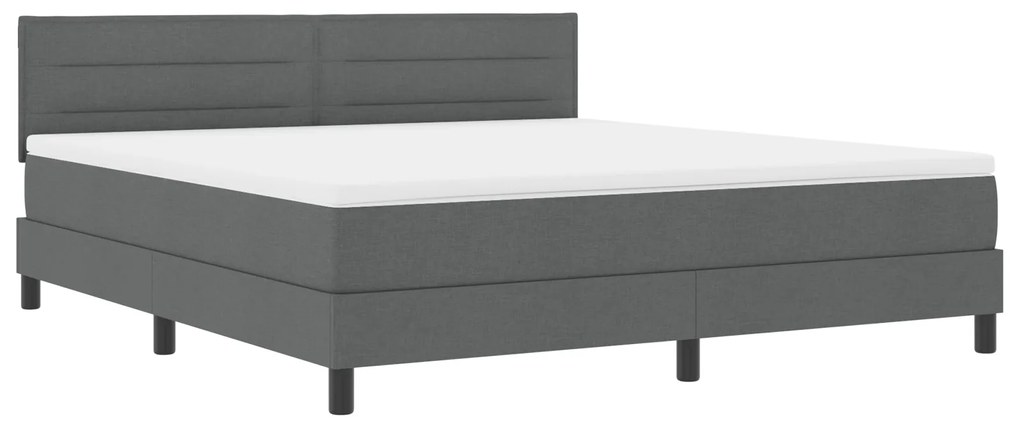 vidaXL κρεβάτι Box Spring με στρώμα Σκούρο Γκρι 180x200 εκ Υφασμάτινο