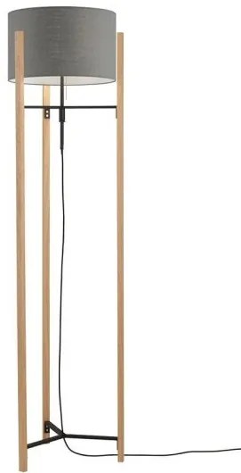 Επιδαπέδιο Φωτιστικό SHINE-WOOD E27 IP20 Φ45 Fischer Honsel-40516-Ανθρακί 40516