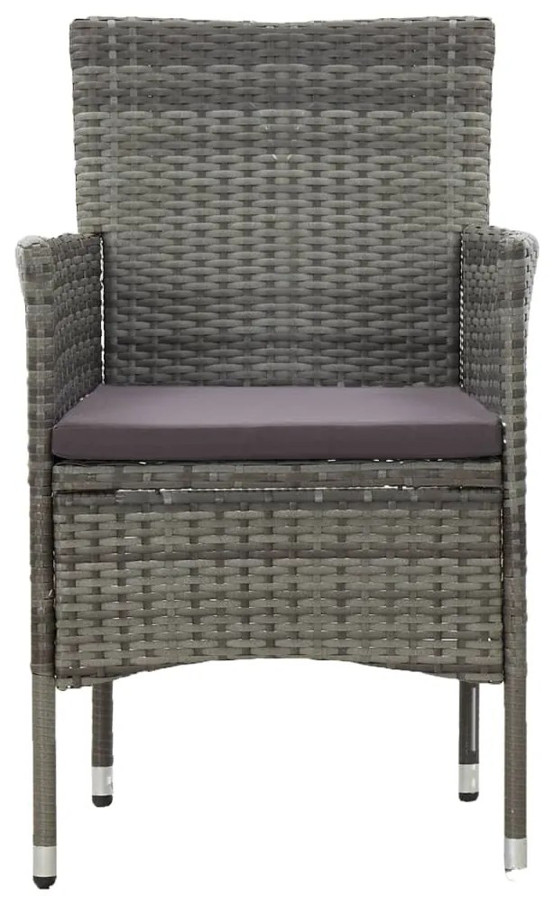 vidaXL Καρέκλες Τραπεζαρίας Κήπου 2 τεμ. Γκρι από Συνθετικό Ρατάν