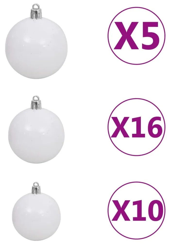 vidaXL Χριστουγεννιάτικο Δέντρο Τεχνητό με LED/Μπάλες Χρυσό 240 εκ PET