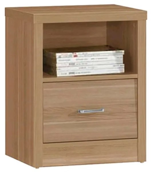 CALIBER Κομοδίνο με 1 Συρτάρι   1 Ράφι, Απόχρωση Sonoma Oak  47x39x60cm Ε7387