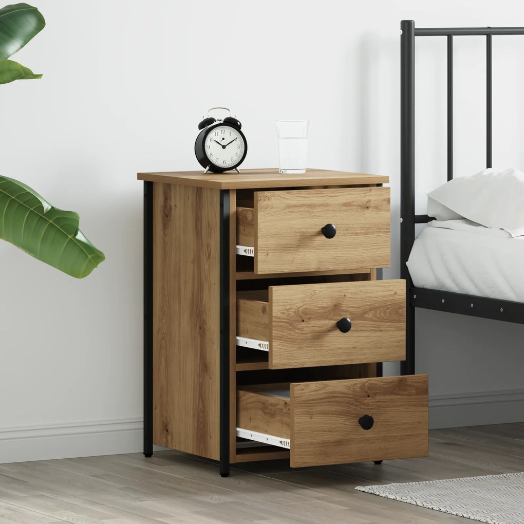 vidaXL Artisan Oak Κομοδίνα Artisan Oak Επεξεργασμένο Ξύλο Συμπαγές