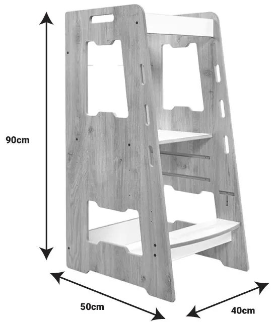 Πύργος εκμάθησης Farsene λευκό mdf 40x50x90εκ