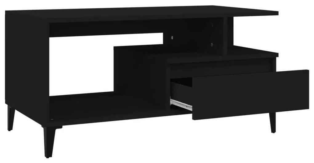 vidaXL Τραπεζάκι Σαλονιού Μαύρο 90x49x45 εκ. Επεξεργασμένο Ξύλο