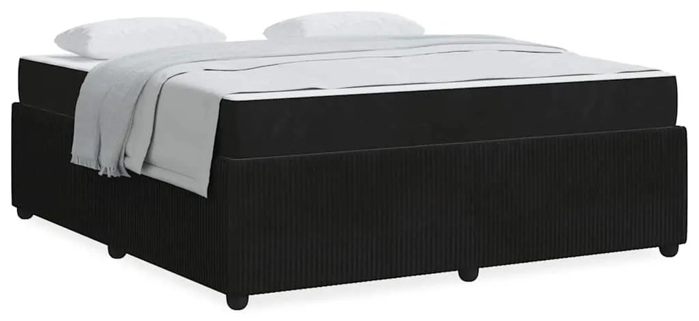 vidaXL Σκελετός κρεβατιού με στρώμα Άλλο Μαύρο 180 x 200 cm Βελούδο