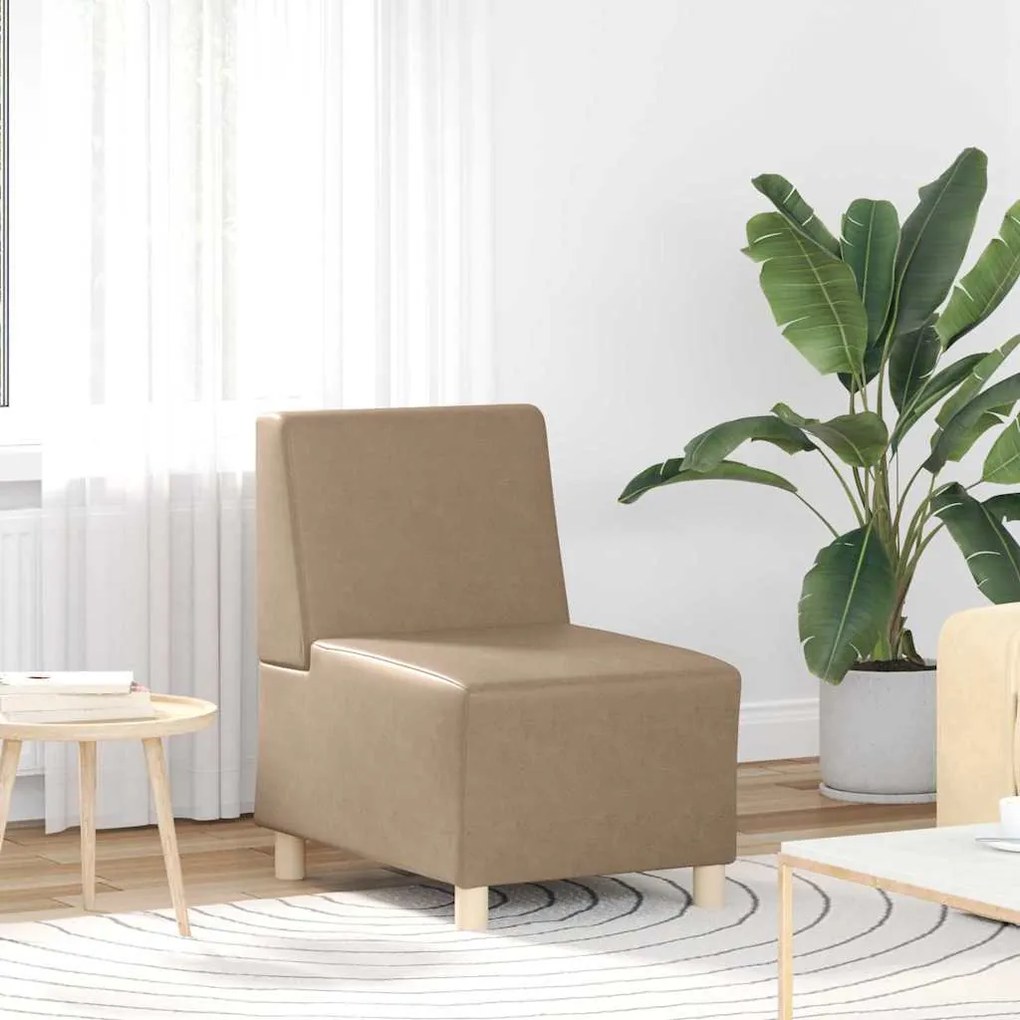 vidaXL Μοναδικός Καναπές χωρίς Χερούλια 2 pcs Καπουτσίνο