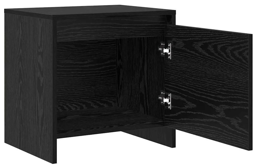 vidaXL Κομοδίνο Μαύρη δρυς 45 x 34 x 44.5 εκ Επεξεργασμένο ξύλο