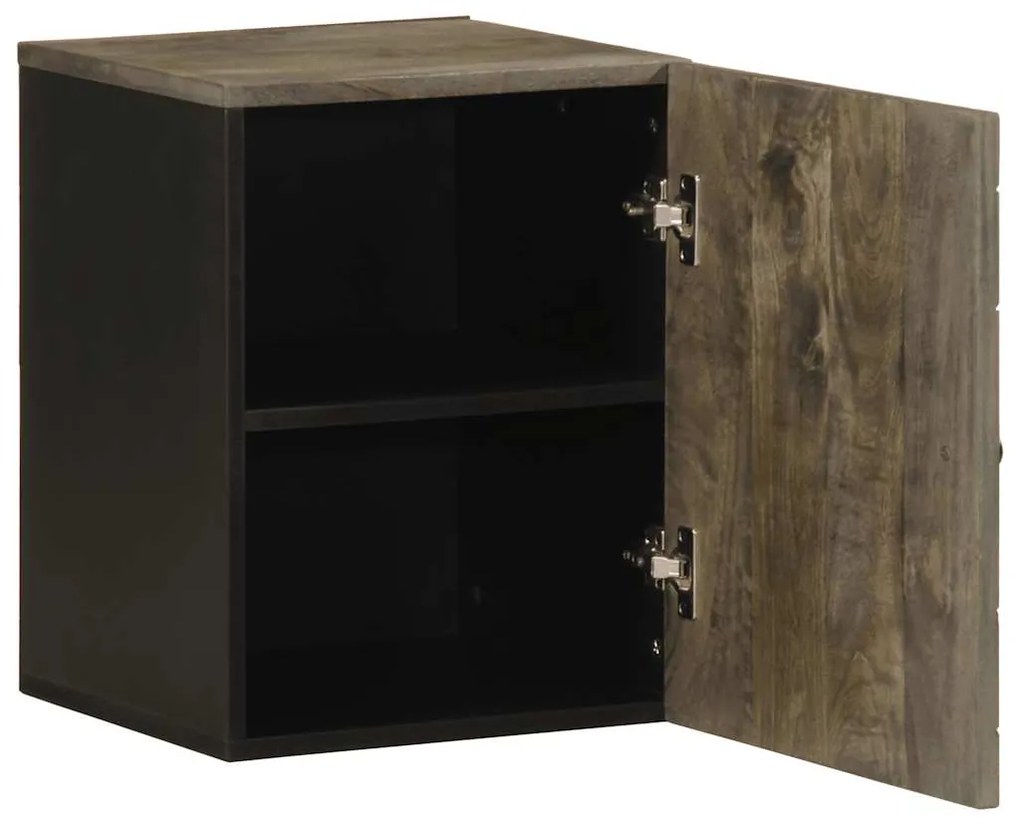 Επίτοιχο ντουλάπι μπάνιου Μαύρο 38x33x48 cm Μάνγκο μασίφ ξύλο - Μαύρο