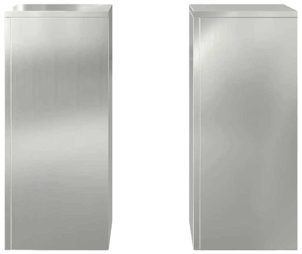 vidaXL Πυλώνας Υπαίθριων Γλαστρών , 2 τεμάχια, 24 x 24 x 55 εκ, Γαλβανισμένο Ατσάλι.