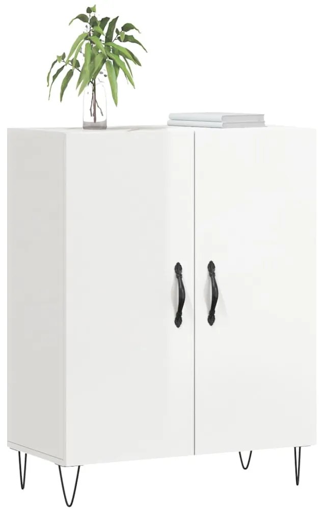 vidaXL Ντουλάπι Γυαλιστερό Λευκό 69,5x34x90 εκ. Επεξεργασμένο Ξύλο