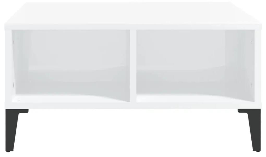 Τραπεζάκι Σαλονιού Γυαλιστερό Λευκό 60x60x30 εκ. Μοριοσανίδα - Λευκό