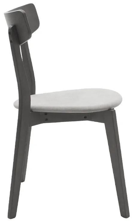Καρέκλα Toto pakoworld γκρι ύφασμα-rubberwood ανθρακί πόδι | Συσκευασία 2 τμχ