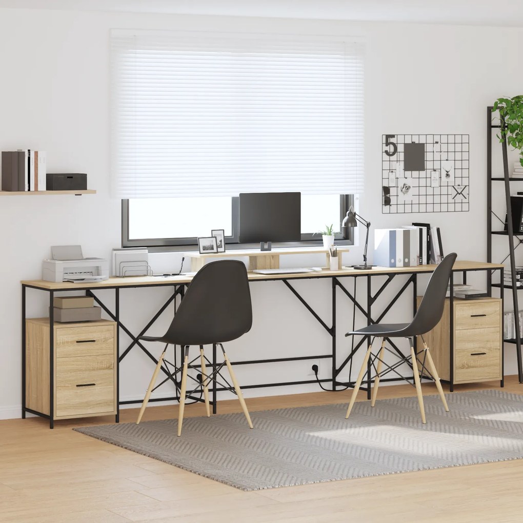 vidaXL Γραφείο Sonoma Oak 182 x 101 x 87.5 εκ. Επεξεργασμένο ξύλο
