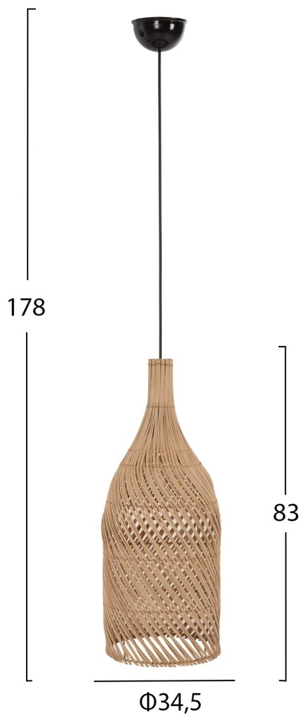 ΦΩΤΙΣΤΙΚΟ ΟΡΟΦΗΣ HM7883 ΚΡΕΜΑΣΤΟ ΑΠΟ RATTAN ΣΕ ΦΥΣΙΚΟ ΧΡΩΜΑ Φ34,5x83Υεκ. - 0535084 - HM7883