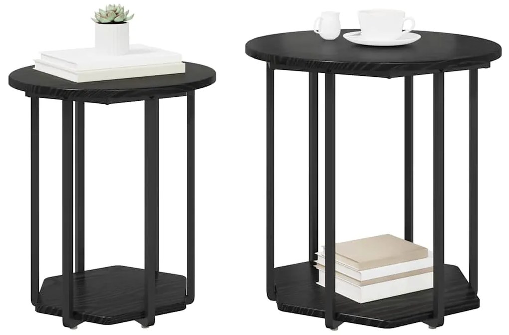 vidaXL Σετ βοηθητικά τραπεζάκια 2 pcs Μαύρη δρυς 50 x 50 x 50.5 cm