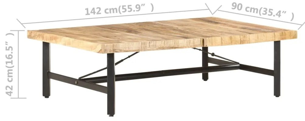 vidaXL Τραπεζάκι Σαλονιού 142 x 90 x 42 εκ. από Μασίφ Ξύλο Μάνγκο