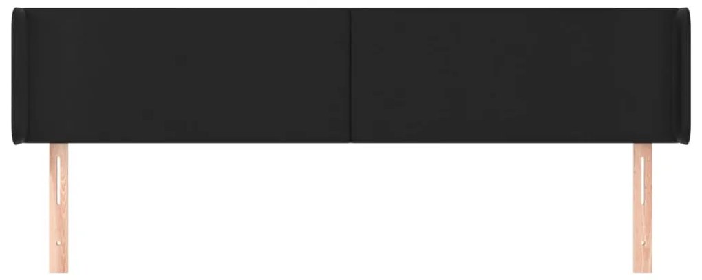 vidaXL Κεφαλάρι με Πτερύγια Μαύρο 183x16x78/88εκ. Συνθετικό Δέρμα