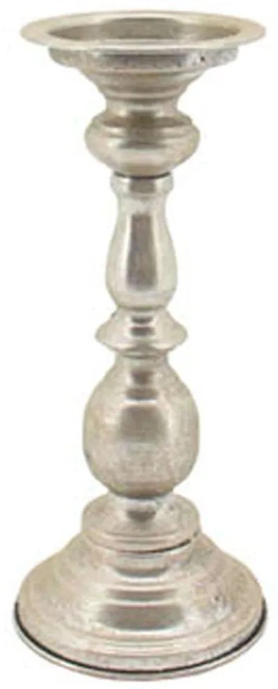 Κηροπήγιο Παλαιωμένο 15-00-21343 Φ12x27,5cm Silver Marhome Metal