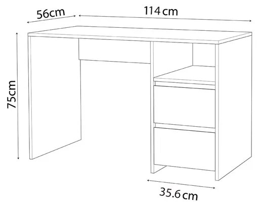 ΓΡΑΦΕΙΟ ΕΡΓΑΣΙΑΣ JONIEL PAKOWORLD ΜΕΛΑΜΙΝΗΣ OAK 114X56X75ΕΚ