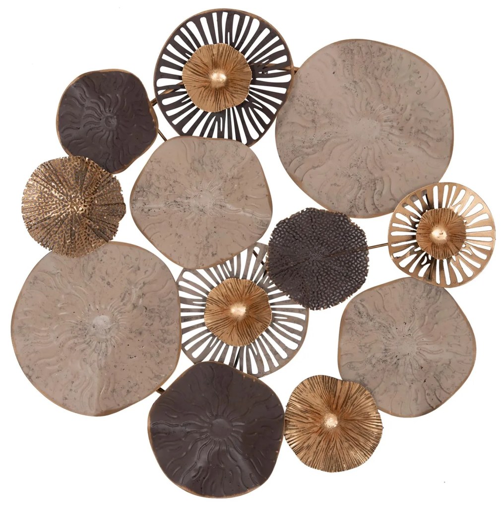 Διακοσμητικό Τοίχου C7163 Μεταλλικό Καφέ-Εκρού-Χρυσό 69x8x69Y εκ. 69x8x69 εκ.