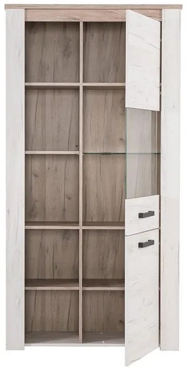 Βιτρίνα Kent POP V Γκρί Δρύς - Λευκός Δρύς 99x36x195 εκ. 99x36x195 εκ.