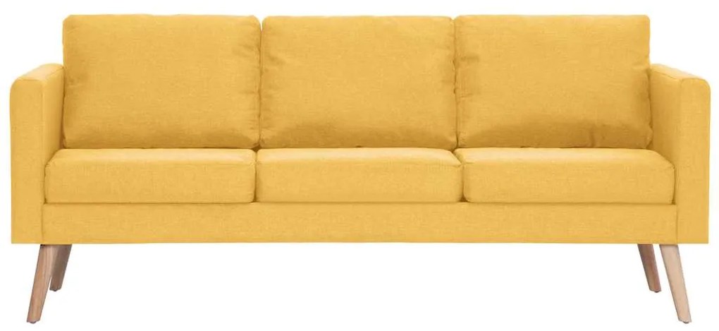 vidaXL Σετ Σαλονιού 2 Τεμαχίων Κίτρινο Υφασμάτινο