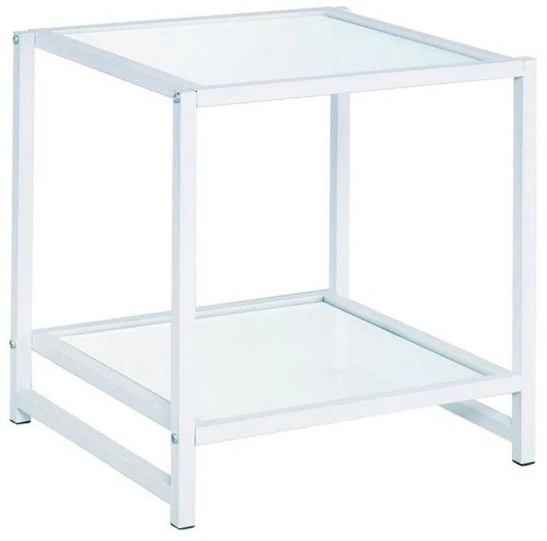Κομοδίνο Atos Ε8014,2 48x44x50cm White Metal, Glass