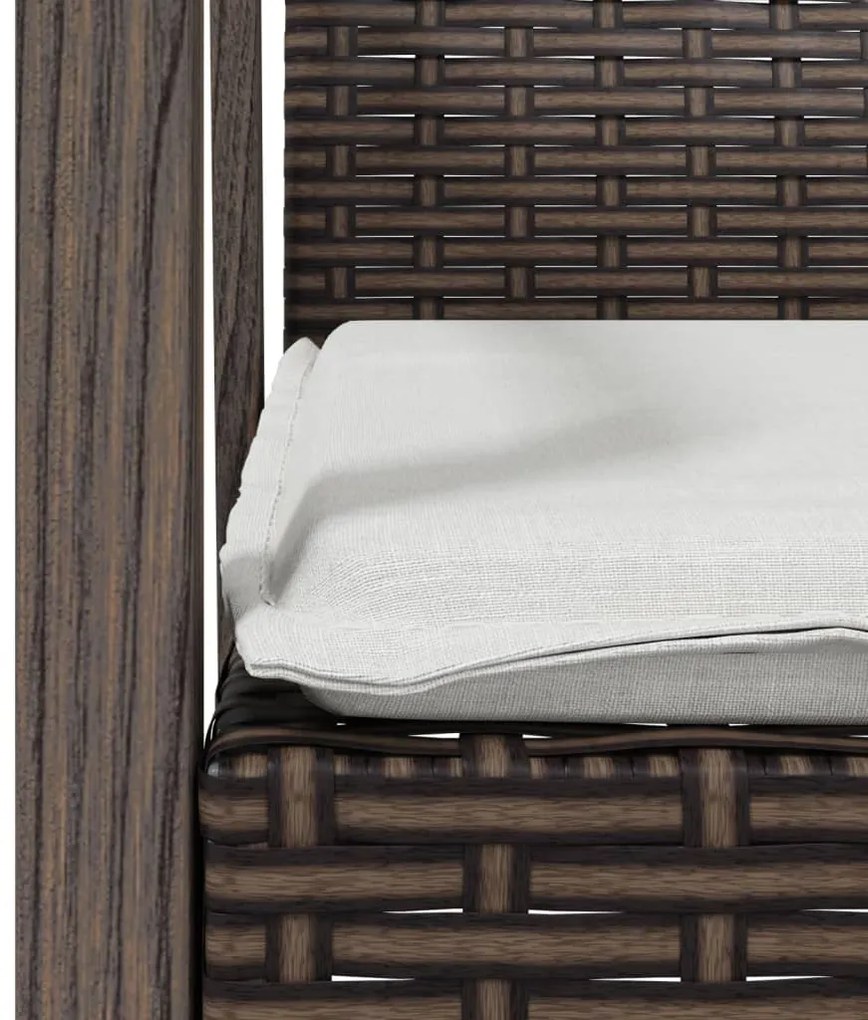 vidaXL Σετ Τραπεζαρίας Κήπου 5 τεμ. Συνθ. Ρατάν / Ατσάλι με Μαξιλάρια