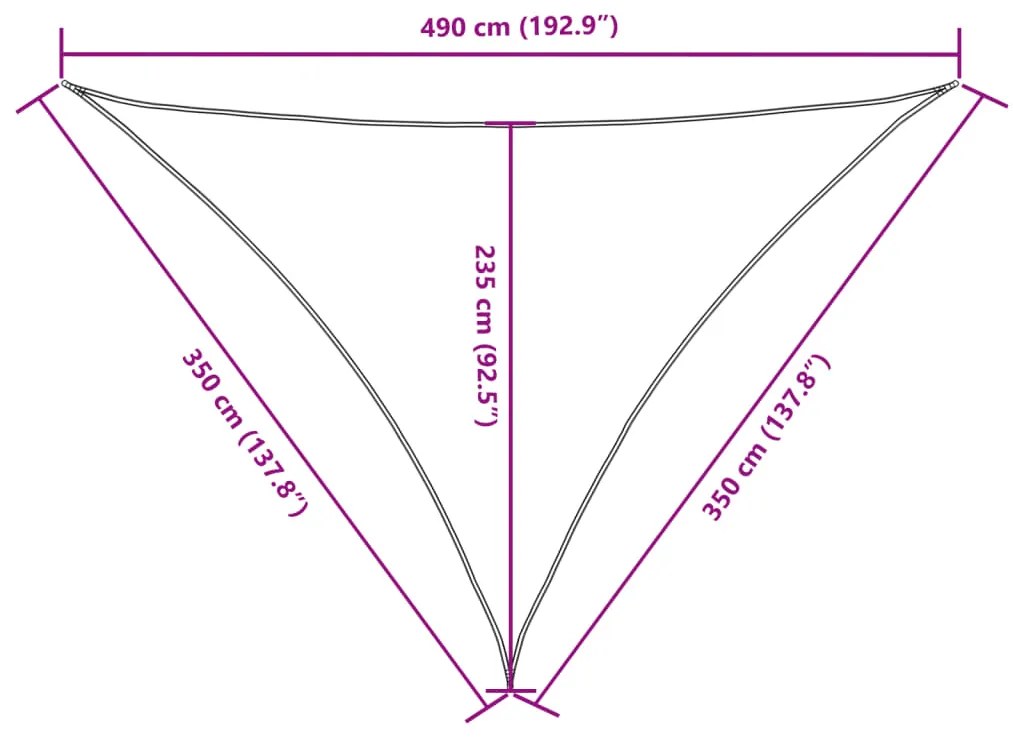 ΠΑΝΙ ΣΚΙΑΣΗΣ ΤΡΙΓΩΝΟ ΑΝΘΡΑΚΙ 3,5X3,5X4,9 Μ. ΑΠΟ ΎΦΑΣΜΑ OXFORD 135120