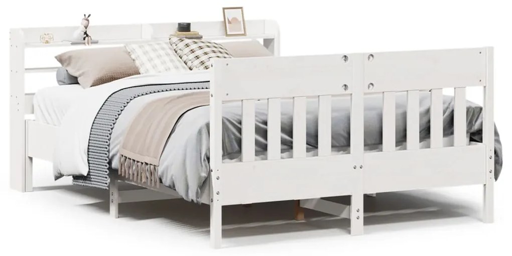 Σκελετός Κρεβ. Χωρίς Στρώμα Λευκό 120x190 εκ Μασίφ Πεύκο