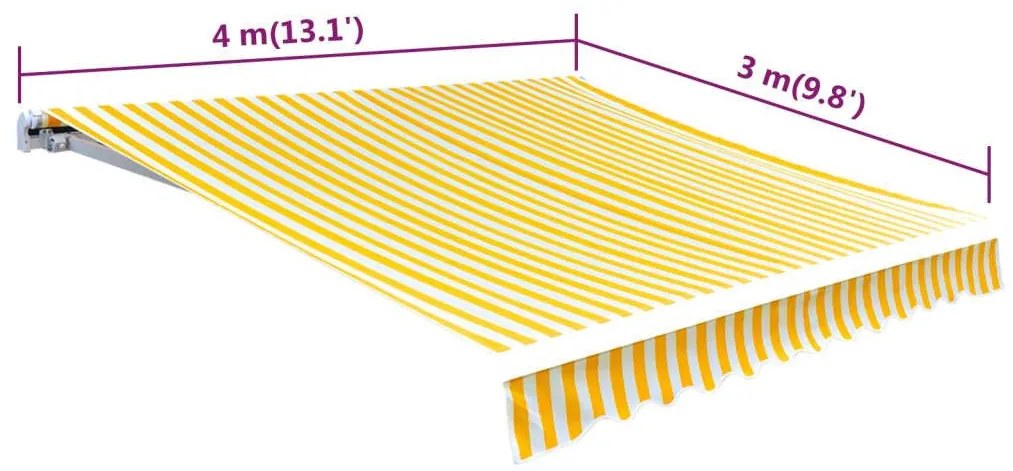 Τεντόπανο Έντονο Κίτρινο/Λευκό 4x3 μ Καραβόπανο (Χωρίς Πλαίσιο) - Κίτρινο