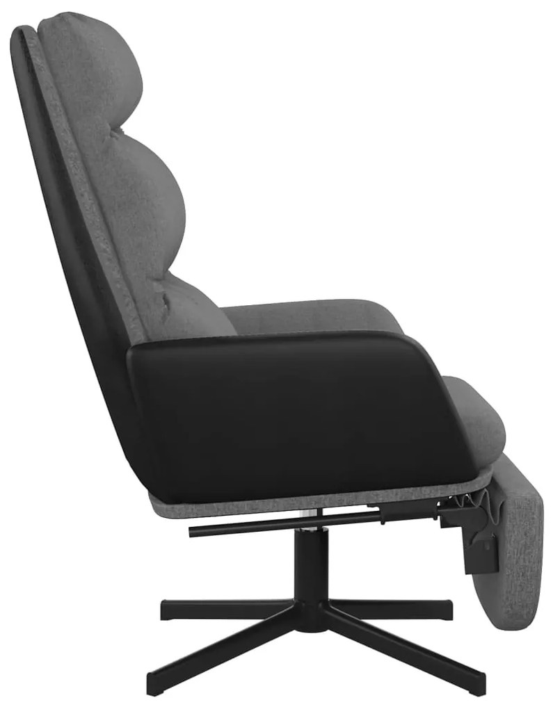 vidaXL Πολυθρόνα Relax Ανοιχτό Γκρι Υφασμάτινη με Υποπόδιο