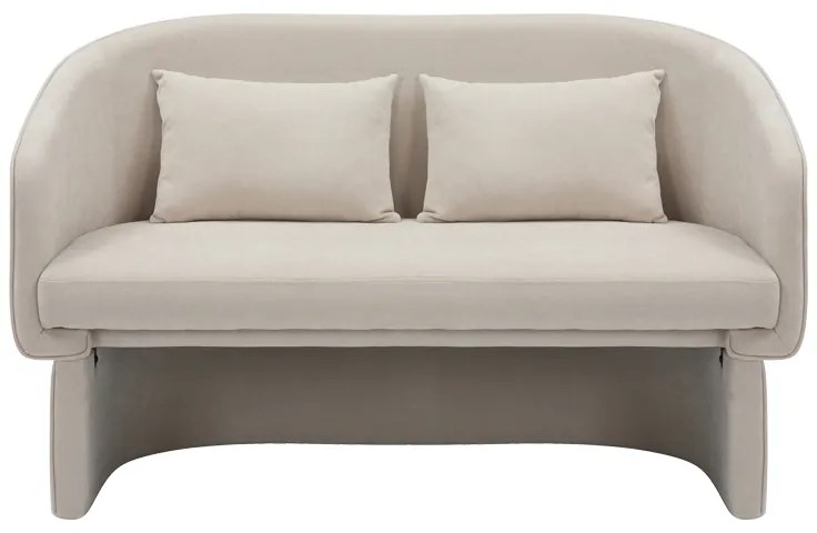 Καναπές διθέσιος Playmob pakoworld ύφασμα σε μπεζ απόχρωση 128x65x79εκ