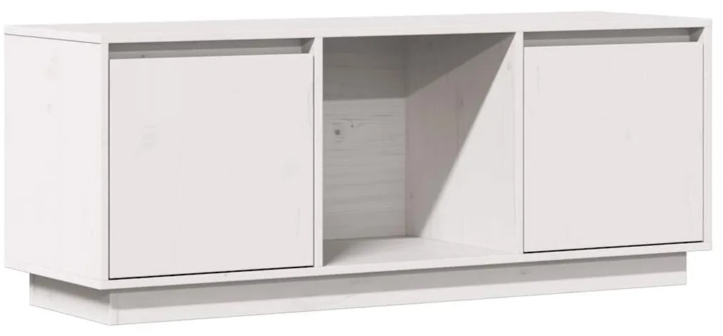 vidaXL Έπιπλο Τηλεόρασης Λευκό 110,5x35x44 εκ. από Μασίφ Ξύλο Πεύκου