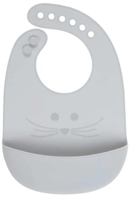 Σαλιάρα σιλικόνης Little Chums Mouse Grey LÄSSIG