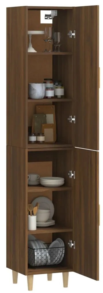 vidaXL Ντουλάπι Καφέ Δρυς 34,5 x 34 x 180 εκ. από Επεξεργασμένο Ξύλο