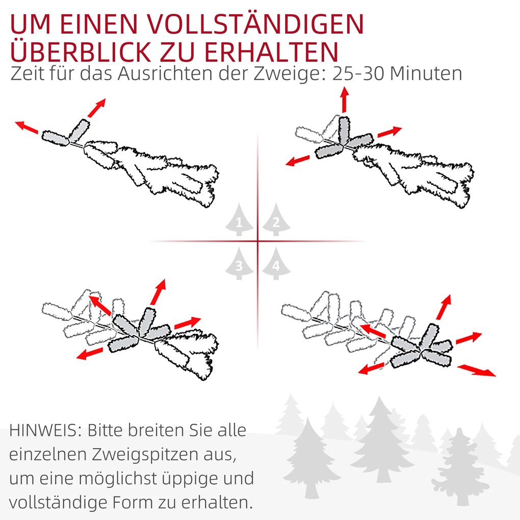 HOMCOM Χριστουγεννιάτικο Δέντρο, Τεχνητό Χιόνι & Κουκουνάρια, ρεαλιστικό, πυράντοχο, μεταλλική βάση, 183 cm, Πράσινο